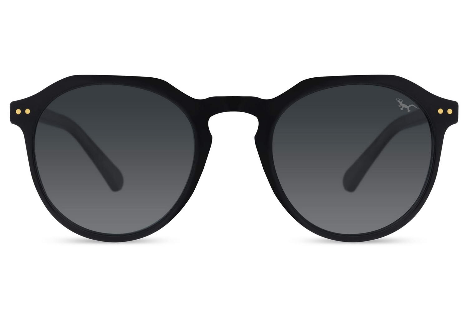 MALLORCA – Gafas de Sol Negras Round Keyhole Cristal Negro