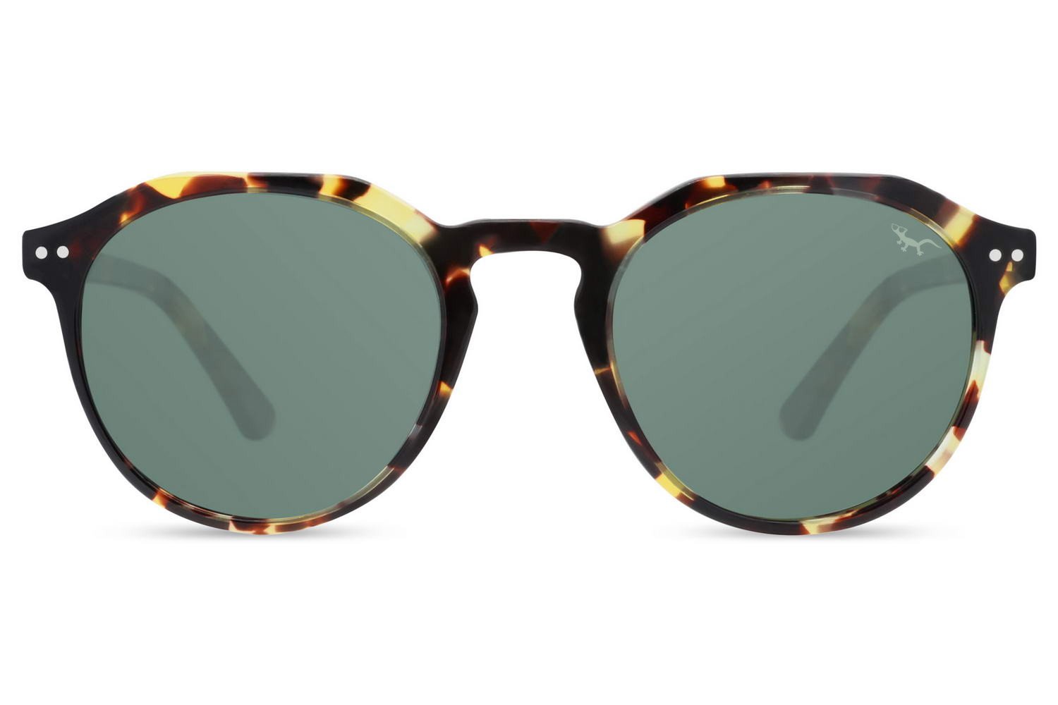 MALLORCA – Gafas de Sol Carey Marrón Round Keyhole Cristal Ahumado