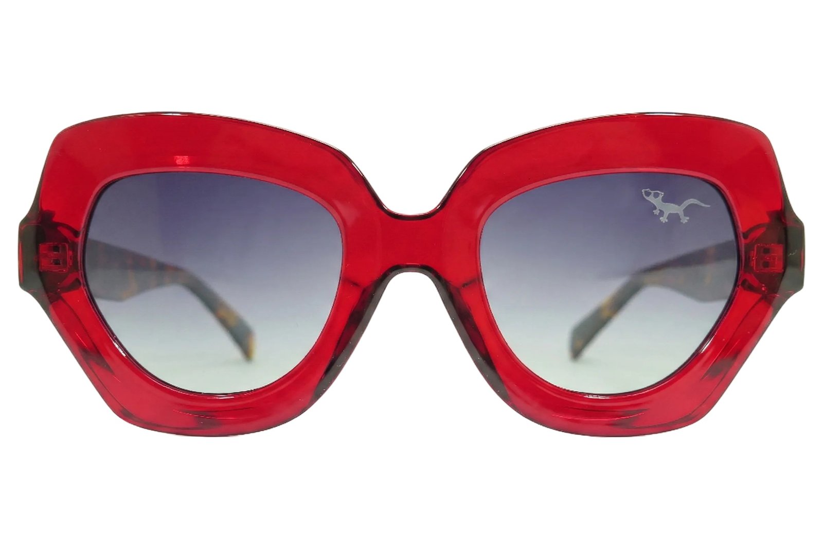 GUADALUPE – Gafas de Sol Rojas con patillas Carey