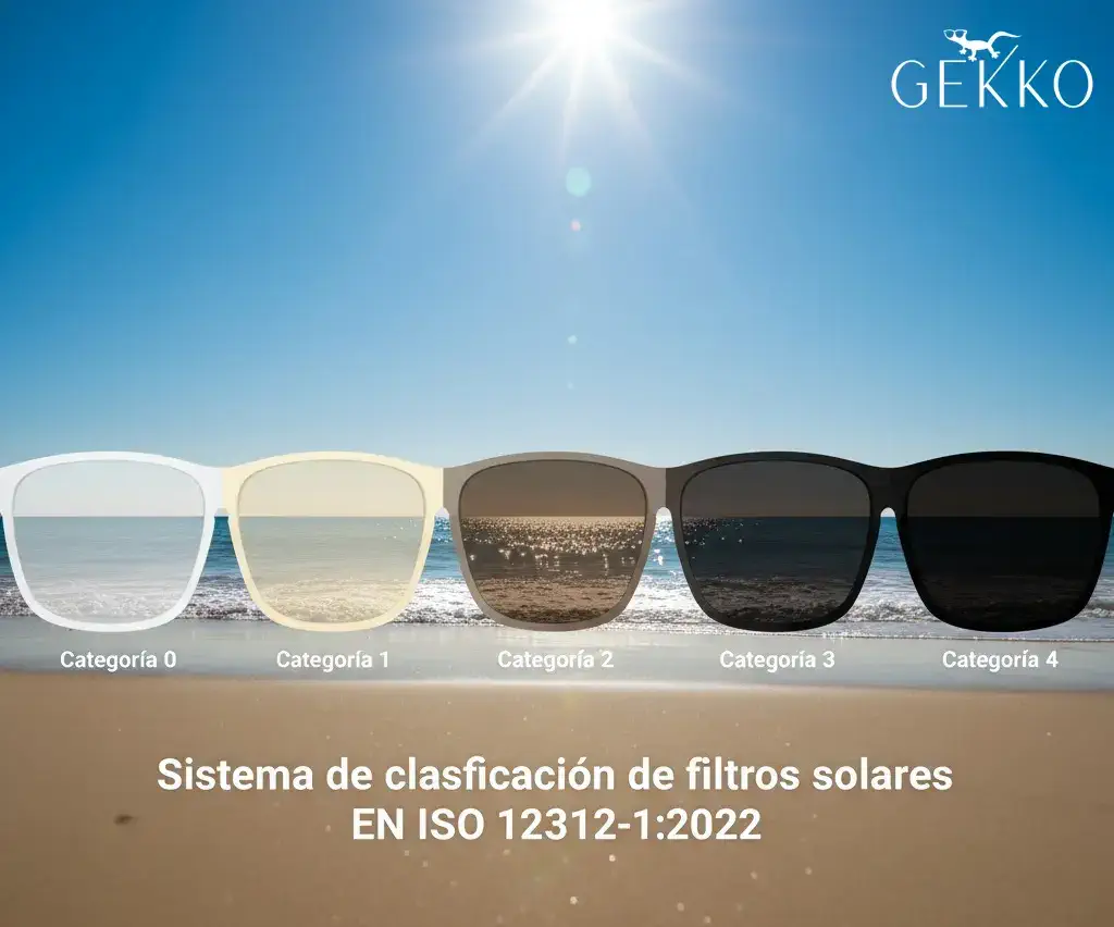 Sistema de clasificación de filtros solares Categoría 4, 3, 2, 1 y 0